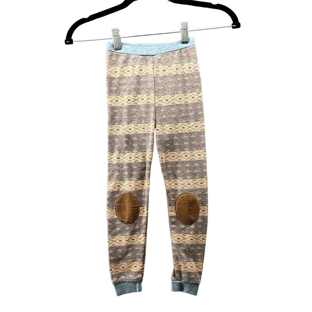 Vaenait Kids 6-7‎ Years Pajama Pants Brown Fair Isle Knee Pad Lounge Pant Jogger